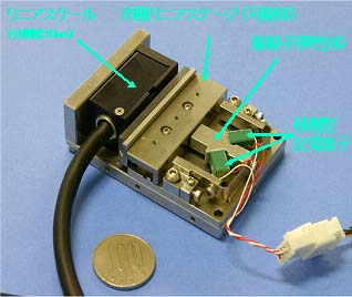 試作した小型ステージ(評価用プロトタイプ)